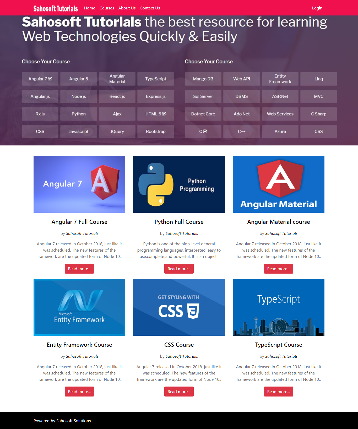 angular project- home page